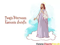 Christliches Bild, Clipart, Illustration - Glückwünsche zur Kommunion auf Polnisch