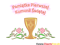 Erstkommunion Glückwunschkarte auf Polnisch zum Drucken