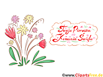 Gratulation Kommunion auf Polnisch