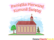 Katholische Kirsche Clipart, Bild, Cartoon - Glückwünsche zur Kommunion auf Polnisch