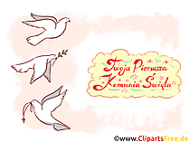 Kommunion Grafik, E-Karte, Clip Art auf Polnisch