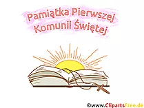 Schöne Karte zur Erstkommunion Clipart, Bild, Illustration