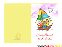 Konfirmation Illustration, Clip Art, Klappkarte, Glüchwunsch