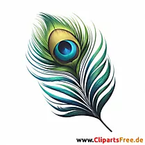 Clipart mit Pfauenfeder