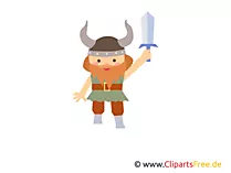 Clipart Wikinger mit Schwert kostenlos