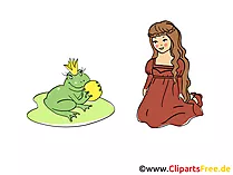 Froschprinzessin Märchen-Illustration, Bild, Clipart