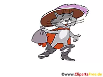 Gestiefelte Kater Märchen-Illustration, Bild, Clipart