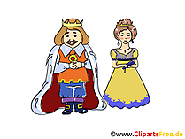 König und Königin Bild, Cartoon, Illustration gratis