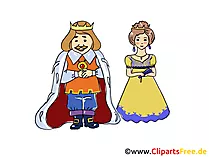 König und Königin Bild, Cartoon, Illustration gratis