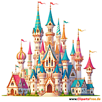 Märchenschloss auf dem weissen Hintergrund Illustration