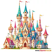 Fairy tale castle on the white background illustration