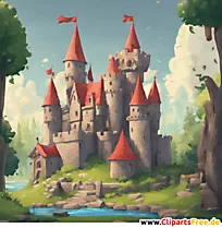 Fairy tale castle illustration, clipart, picture