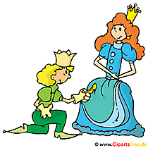 Prinz und Prinzessin Clipart, Bild, Cartoon, Grafik, Illustration
