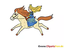 Prinzessing reitet auf dem Pferd - Märchenfiguren Bilder