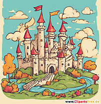 Schloss Illustration zum Märchenbuch - Clipart kostenlos