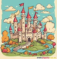 Castle illustration for the storybook - free clipart