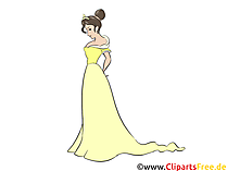 Schöne Prinzessin mit Krone Bild, Clipart, Illustration
