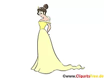 Schöne Prinzessin mit Krone Bild, Clipart, Illustration