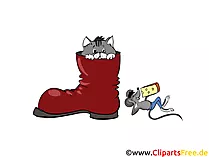 Schuh, Katze, Maus Bild, Clipart, Illustration