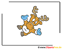 Weihnachtshirsch Clipart JPG - Weihnachten Bilder