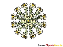 Mandala mit Blumen - Blumenkranz Bild Clipart