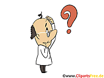 Arzt mit Frage Clipart, Bild, Illustration