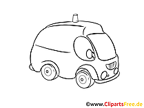 Clipart Bilder schwarz weiss Ambulanzwagen