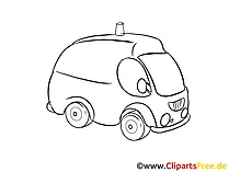 Clipart Bilder schwarz weiss Ambulanzwagen