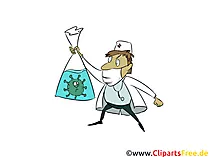 Arzt mit Mundschutzmaske - Virus Cliparts