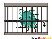 Bakterie isoliert im Käfig Bild, Clipart, Comic