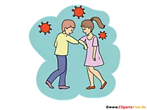 Begrüßen ohne Händeschlag - Corona Clipart, Bild, Grafik