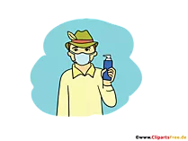 Desinfiktionsmittel Clipart, Bild, Illustration