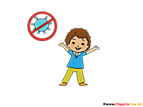 Fröhliches Kind Corona Clipart, Illustration, Bild