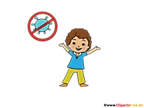 Fröhliches Kind Corona Clipart, Illustration, Bild