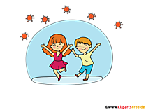 Kinder spielen draußen - Corona Bilder zum Drucken