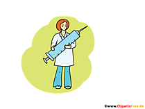 Krankenschwester mit Impfung Bild, Illustration, Grafik