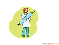 Krankenschwester mit Impfung Bild, Illustration, Grafik