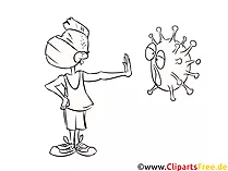 Mann mit Mundschutzmaske - Abstand halten - Corona Clipart