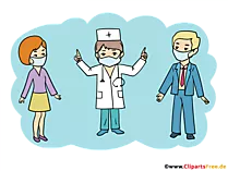 Maske tragen und Abstand halten Illustration, Bild für Schule und Kindergarten