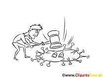 Virus bekämpfen Clipart, Bild. Illustration