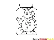 Virus Grippe Bild zum Malen und Drucken