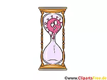 Virus in Sanduhr Clipart, Bild, Comic