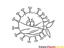 Virus Malvorlage, Bild zum Ausmalen und Drucken