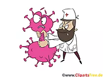 Corona Virus Cliparts - Arzt kämpft gegen Viren