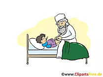 Kind im Krankenhaus Clipart, Bild, Cartoon