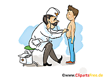 Kinderarzt, Kind beim Arzt Clipart, Bild, Cartoon