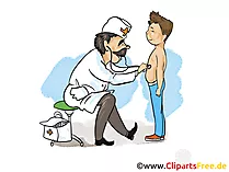 Kinderarzt, Kind beim Arzt Clipart, Bild, Cartoon