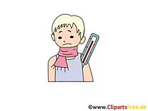 Krank, Fieber Clipart, Bild Medizin