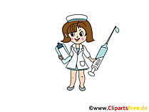 Krankenschwester und Spritze Bild, Cartoon, Image