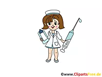 Krankenschwester und Spritze Bild, Cartoon, Image